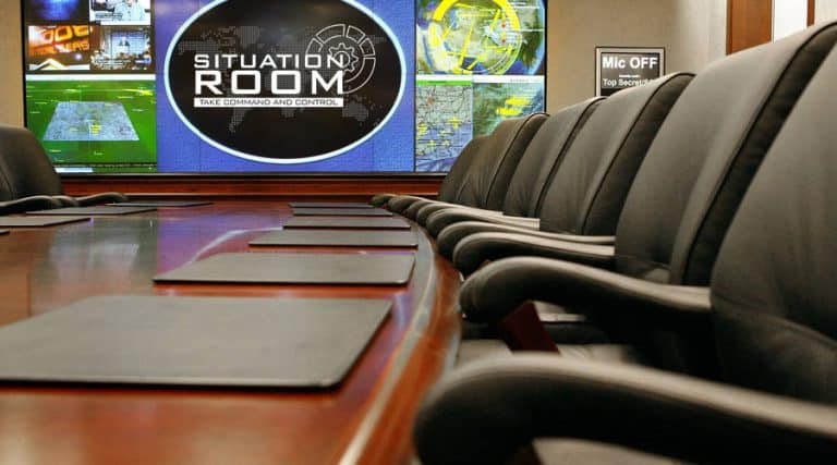 board room for situation room, an interactive business game hosted by Orangeworks.