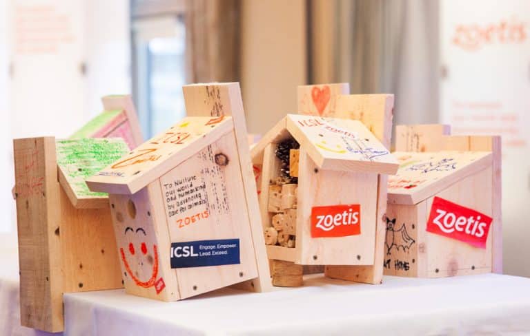 Bird boxes and insect hotels built for The Green Game, one of Orangeworks CSR team building activities.