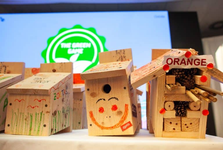 Bird boxes and insect hotels built for The Green Game, one of Orangeworks CSR team building activities.