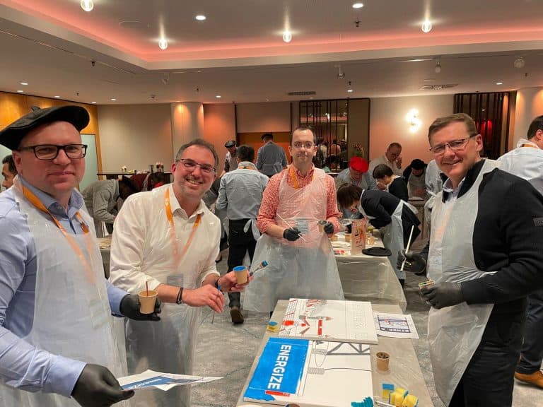 Delegates enjoying The Big Picture with TE Connectivity | Orangeworks Team Development Workshops